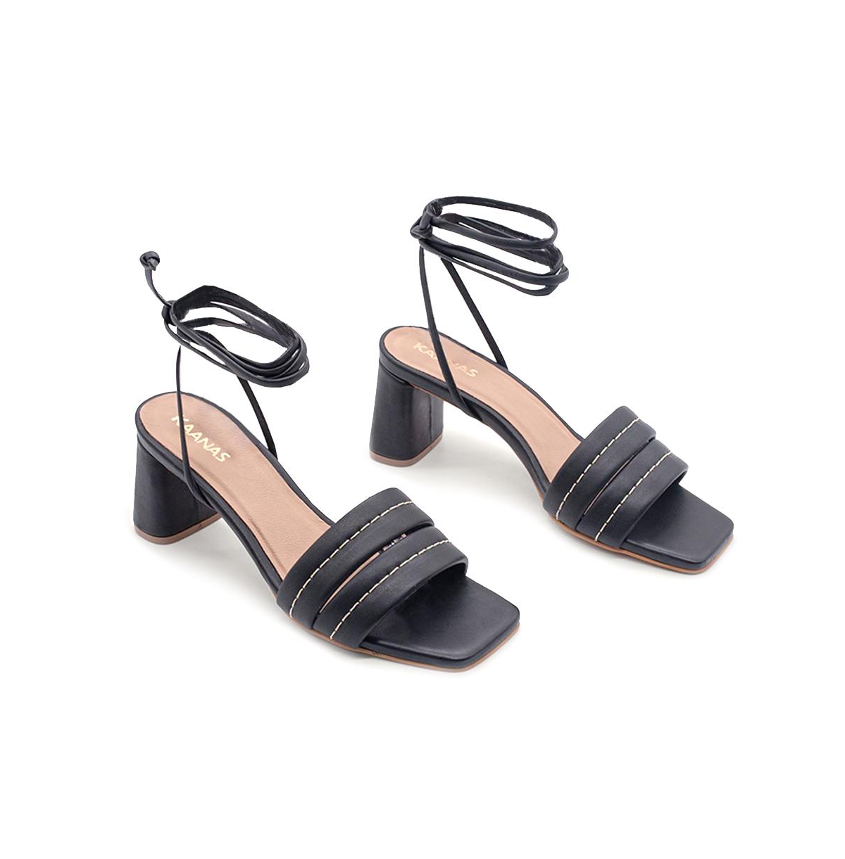 Women's Pandora Chunky Band heel Ankle Strap Sandal - Black
