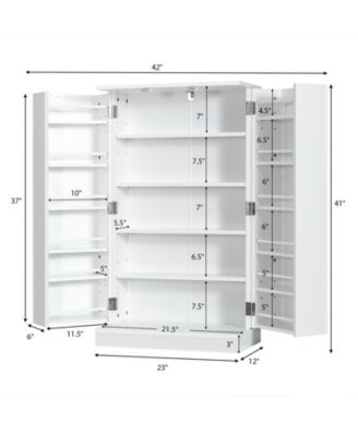 17-Tier Kitchen Pantry Cabinet with 2 Doors and 6 Adjustable Shelves