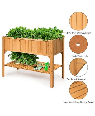Wooden Elevated Planter Box Shelf Suitable for Garden Use