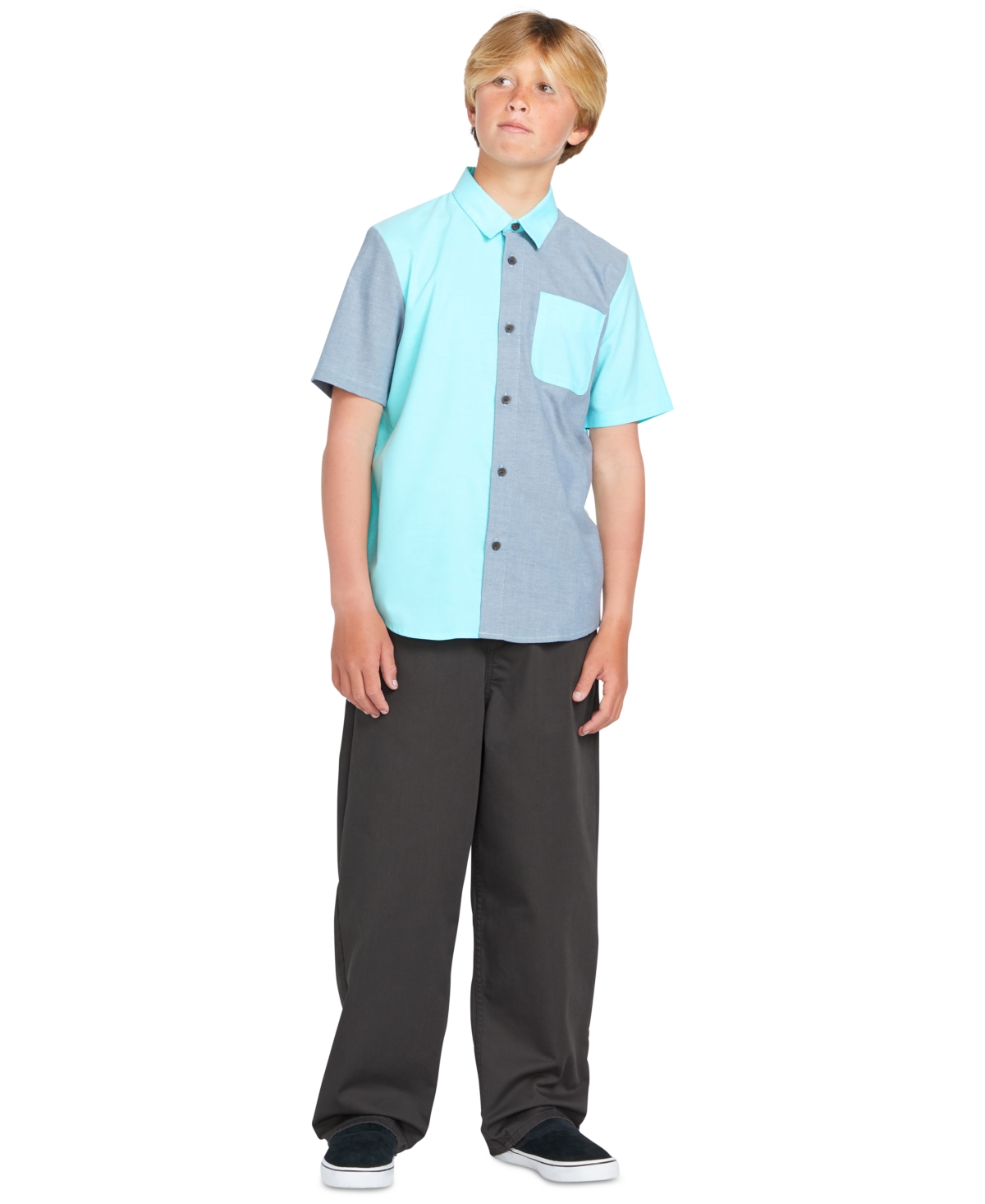 Volcom Big Boys Satostone Colorblocked Button-Up Shirt
