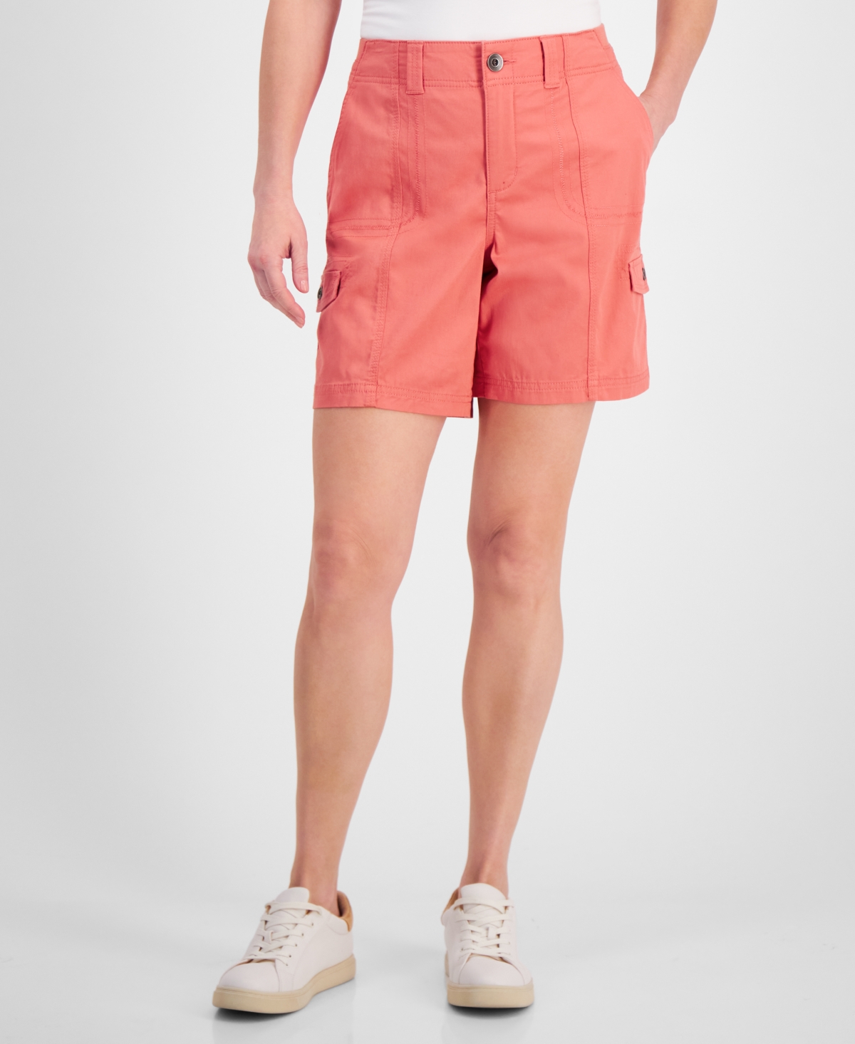 Style & Co Women's Comfort-waist Cargo Shorts, Created For Macy's In Sea Coral