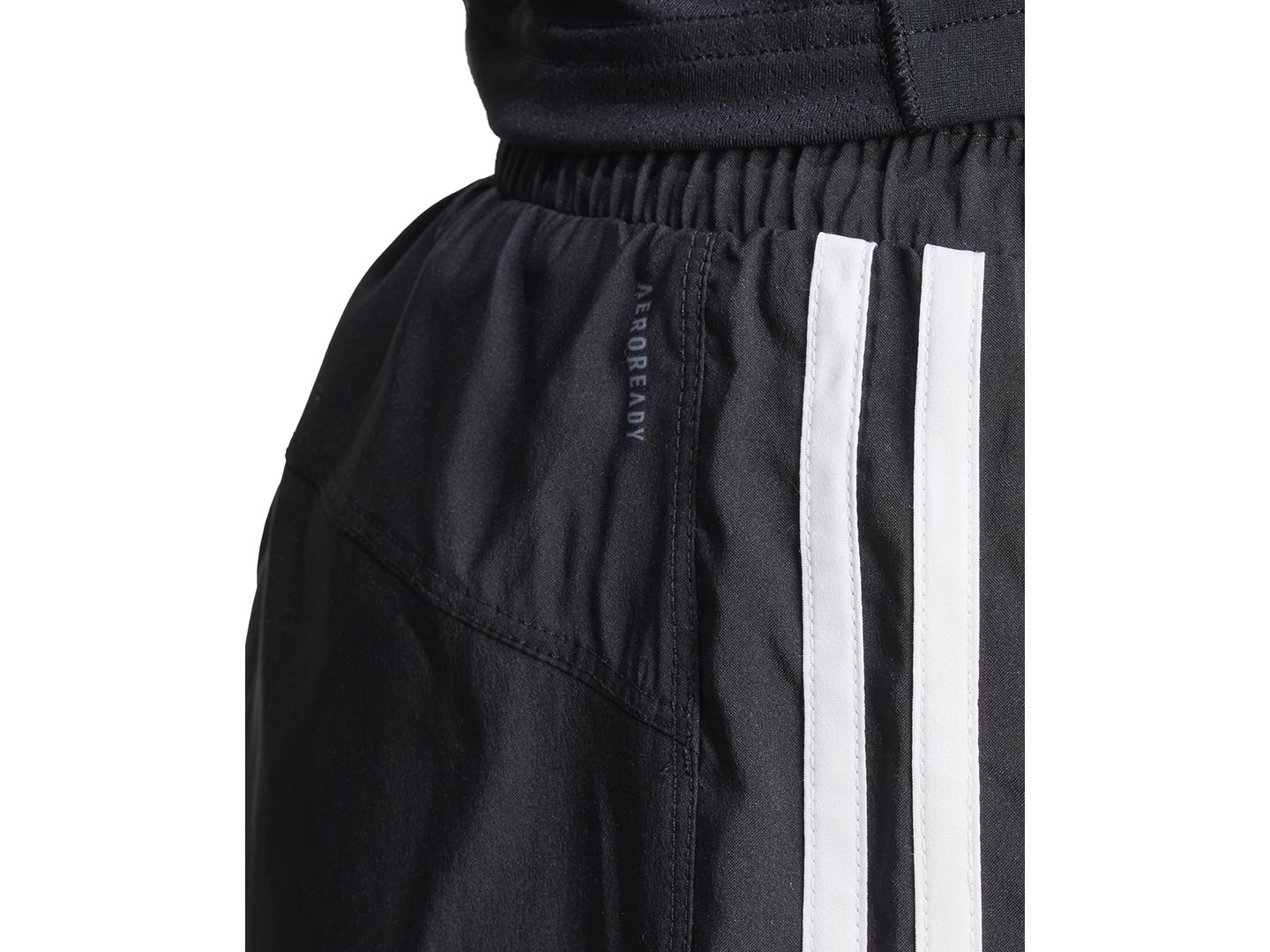 Женские шорты adidas Pacer Training 3-Stripes Woven High-Rise, цвет: Чёрный / Белый — фото 5