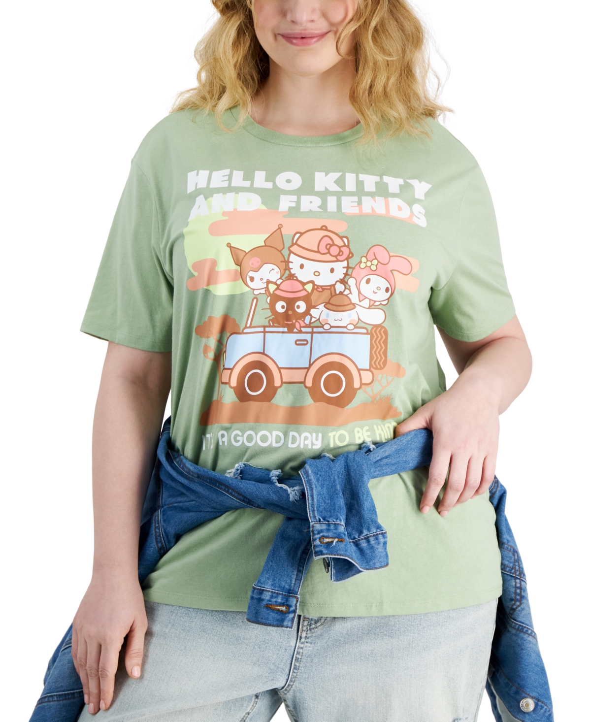Shop Love Tribe Trendy Plus Size Good Day Hello Kitty Tee In Reseda
