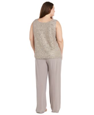 Plus Size 3-Pc. Embellished Jacket, Tank & Pants Set