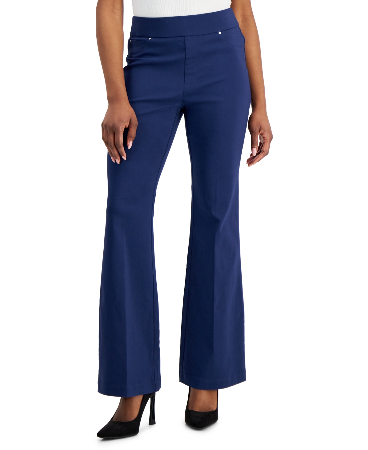 Inc International Concepts Petite High-rise Flare Pants, Created For Macy's In Indigo Sea