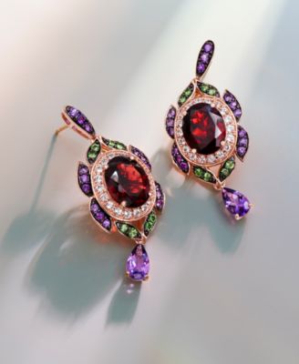 Multi-Gemstone Drop Earrings (7 ct. t.w.) in 14k Rose Gold