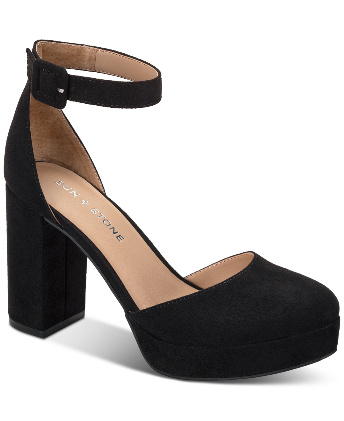 SUN + STONE WOMEN'S BIRDEY ANKLE STRAP BLOCK HEEL PLATFORM PUMPS, CREATED FOR MACY'S 