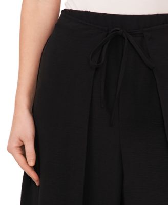 Women's Overlap Tie Front Wide Leg Soft Pants