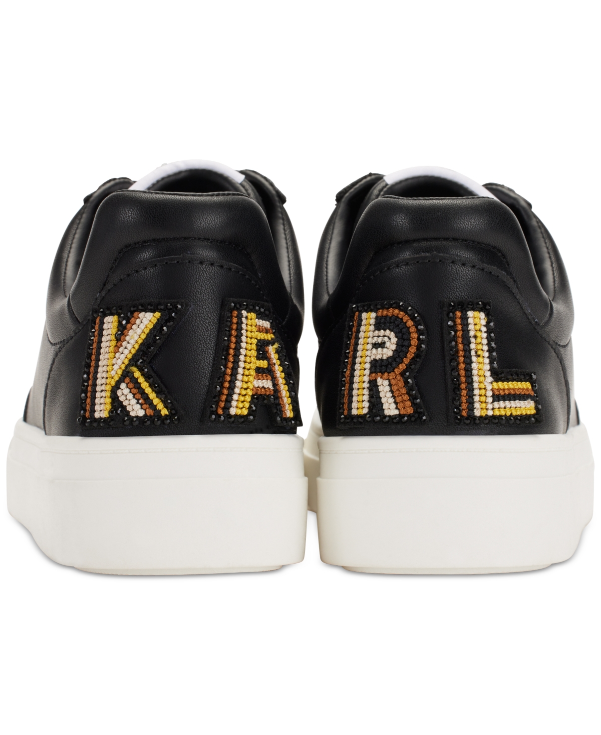 Shop Karl Lagerfeld Women's Calico Patch Embellished-heel Sneakers In Bright White