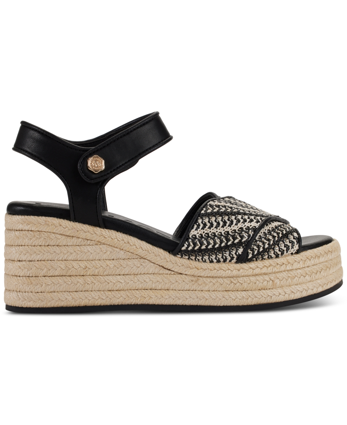 Karl Lagerfeld Paris Women's Celest Ankle-Strap Espadrille Platform Wedge Sandals - Cream