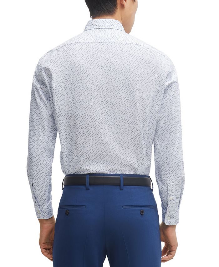 Hugo Boss Men's Printed Oxford Regular-Fit Dress Shirt - Macy's