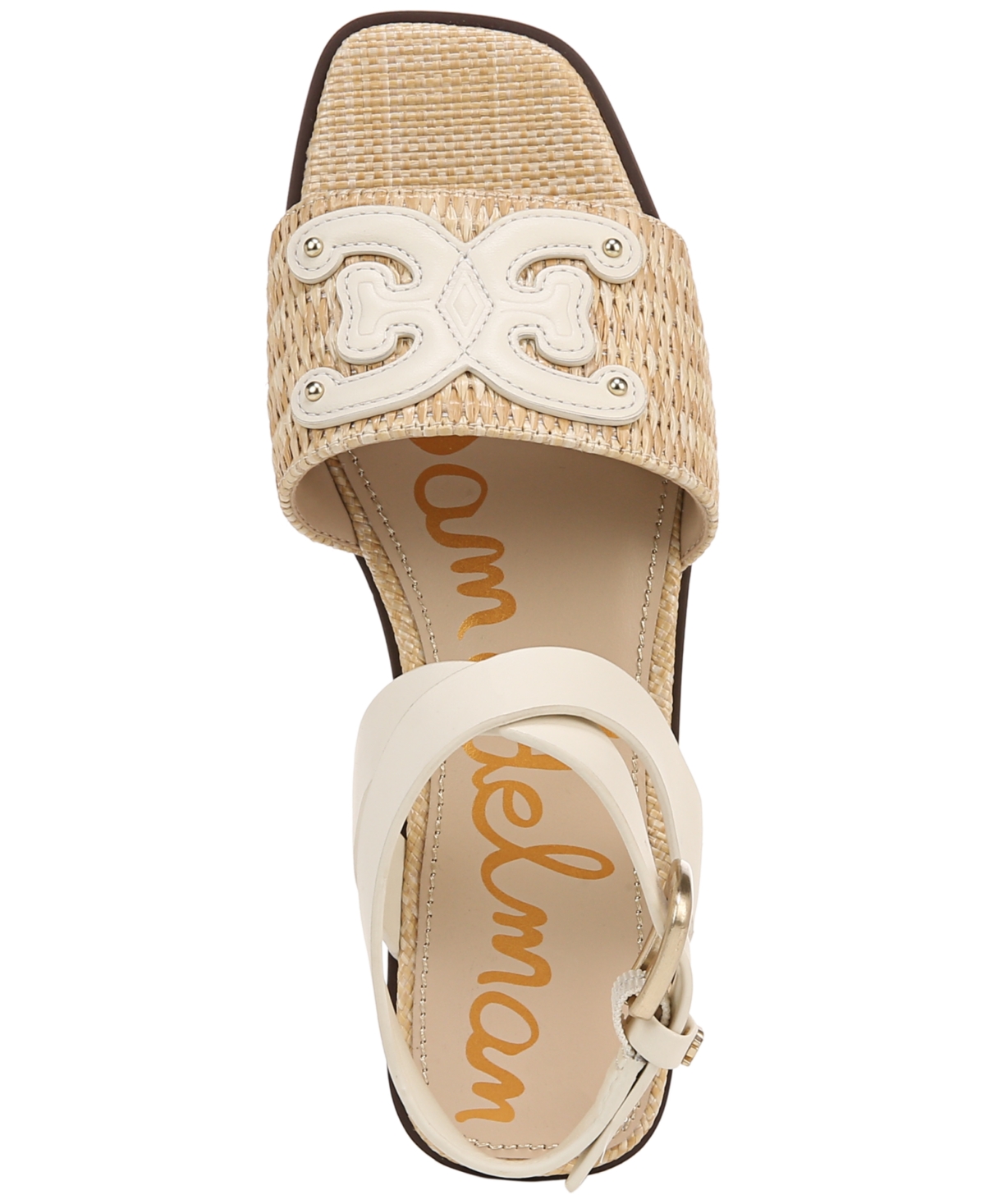 Sam Edelman Ilsie Strappy Raffia Flat Sandals -Dark Natural
