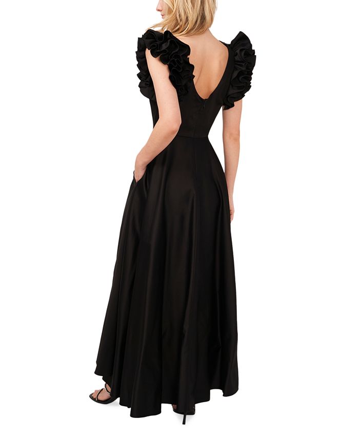 V Neck Ruffled Cap Sleeve Smocked Maxi Dress main image 1