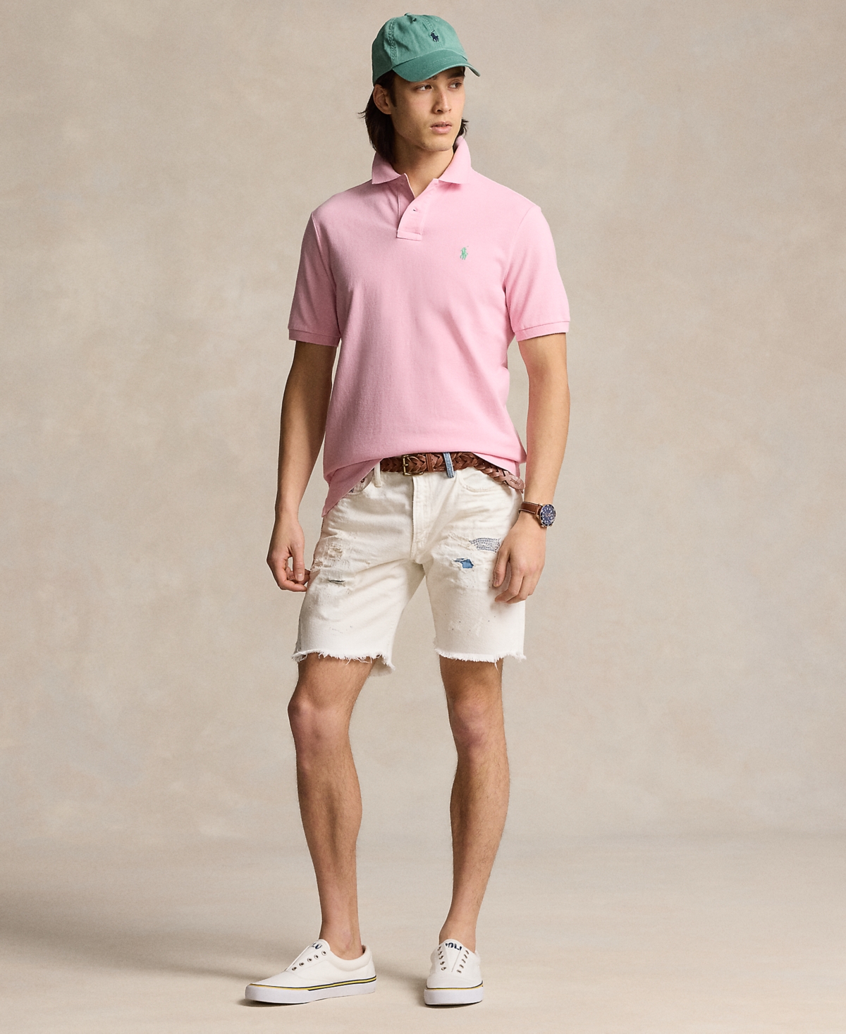 Shop Polo Ralph Lauren Men's Custom Slim Fit Mesh Polo Shirt In Garden Pink