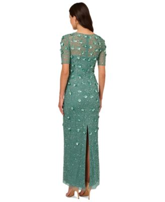Embellished Floral Sheath Dress