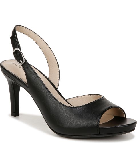 Женские туфли LifeStride Teller 2 Slingback Peep Toe Pumps, цвет: Чёрная искусственная кожа
