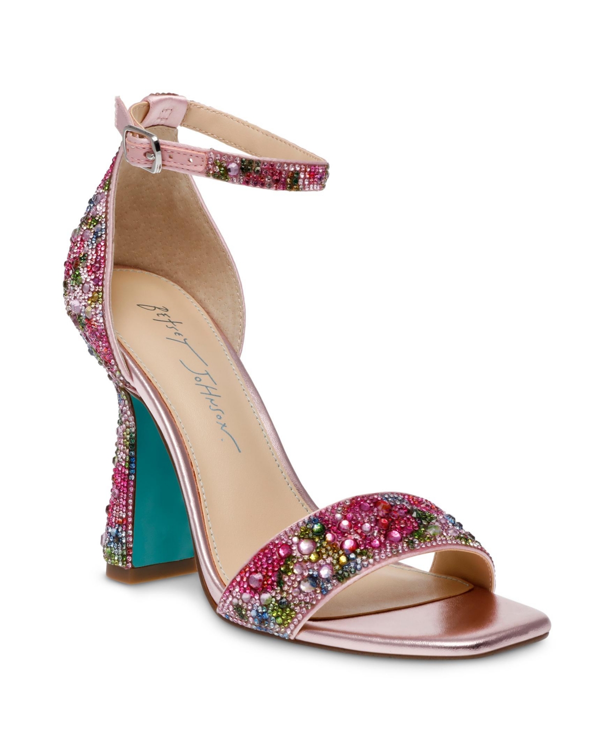 Shop Betsey Johnson Women's Dani Ankle Strap Evening Sandals In Floral Multi