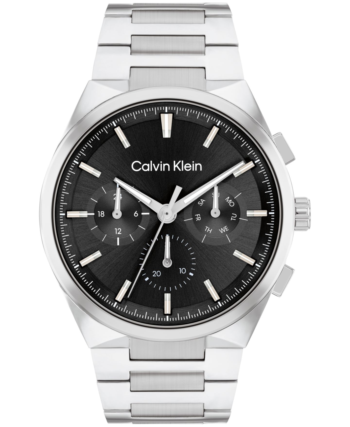 Мужские часы Calvin Klein Distinguish Silver-Tone Stainless Steel Bracelet Watch 44mm — фото 1