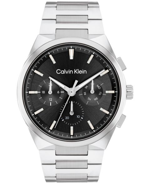 Мужские часы Calvin Klein Distinguish Silver-Tone Stainless Steel Bracelet Watch 44mm