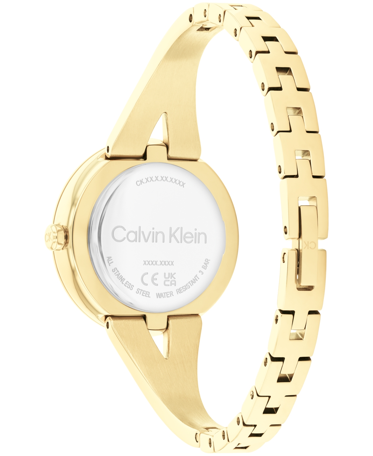 Shop Calvin Klein Women's Joyful Gold-tone Stainless Steel Bangle Bracelet Watch 30mm