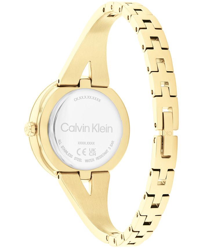 Calvin Klein Women's Joyful Gold-Tone Stainless Steel Bangle Bracelet ...