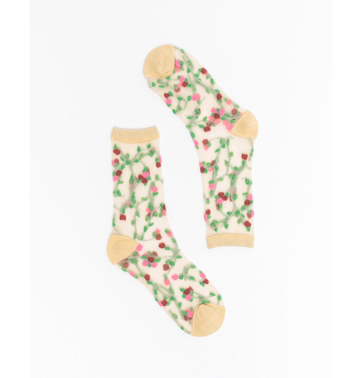 Sock Candy Women's Sheer Rosettes Sock In Floral