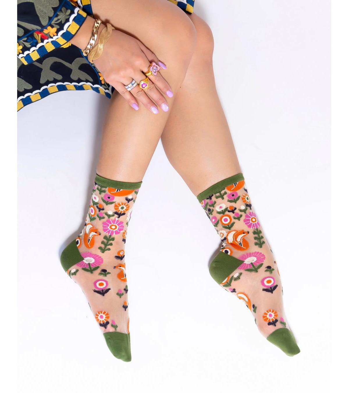 Shop Sock Candy Women's Feeling Foxy Sheer Sock In Foxes