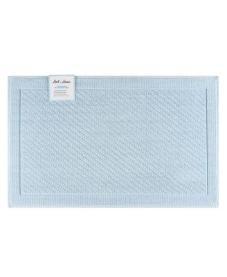 Textured Woven Cotton Bath Rug with Slip-Resistant Backing