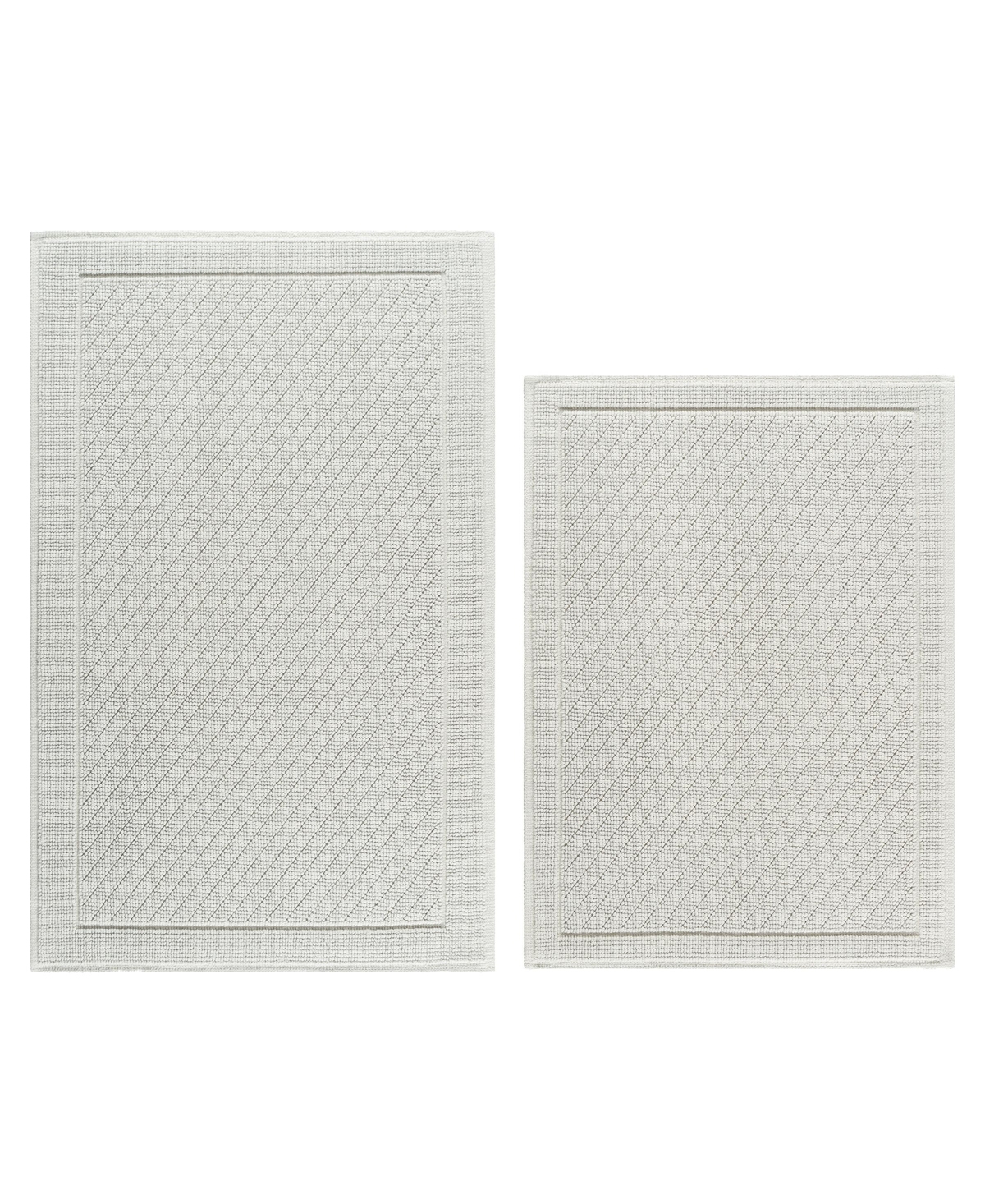 Host & Home Cotton Bath Rug, Stylish Textured Woven Design, Slip Resistant Backing, 5 Color Options, 2-Piece Set - 17x24 20x32