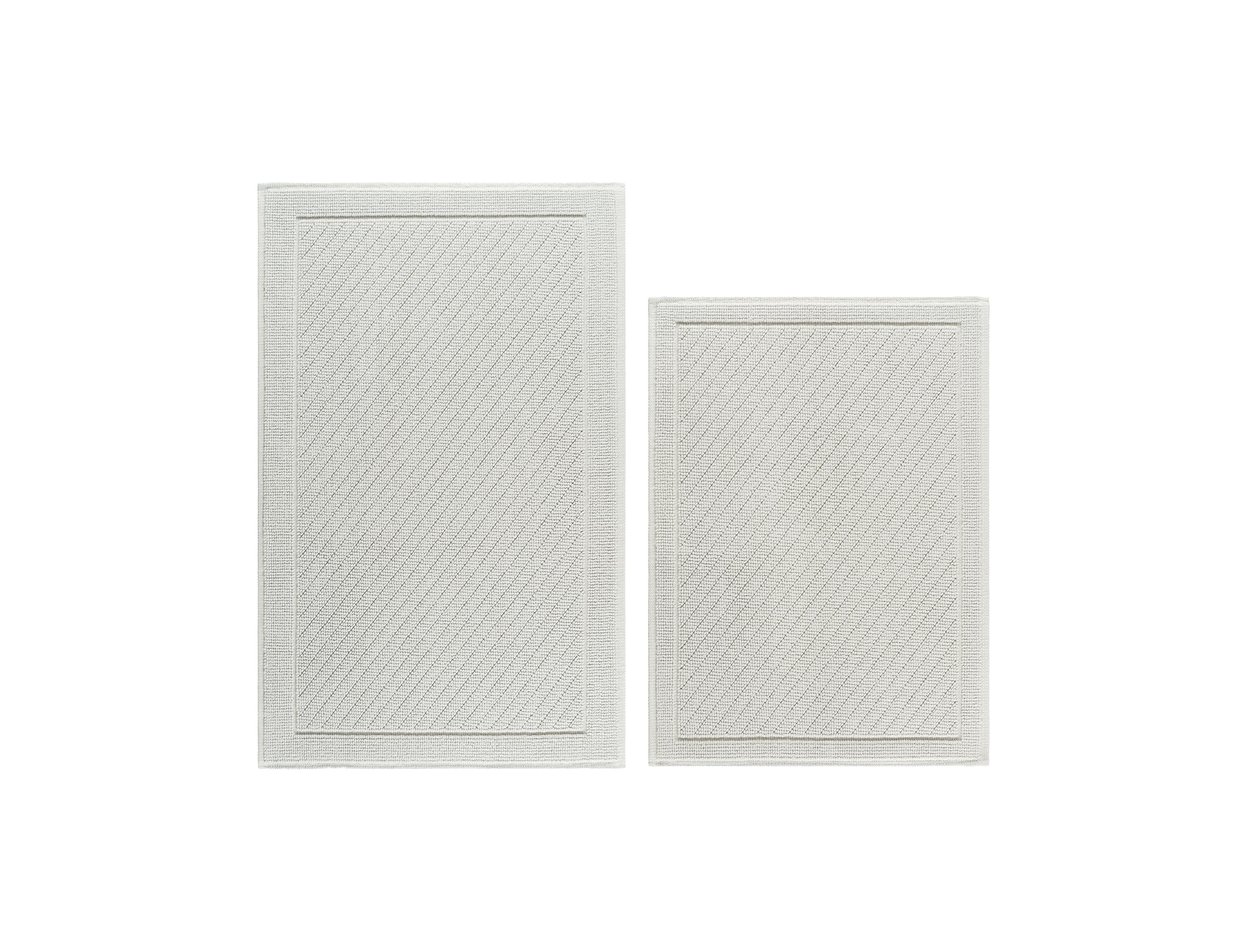 Host & Home Cotton Bath Rug, Stylish Textured Woven Design, Slip Resistant Backing, 5 Color Options, 2-Piece Set - 17x24 20x32