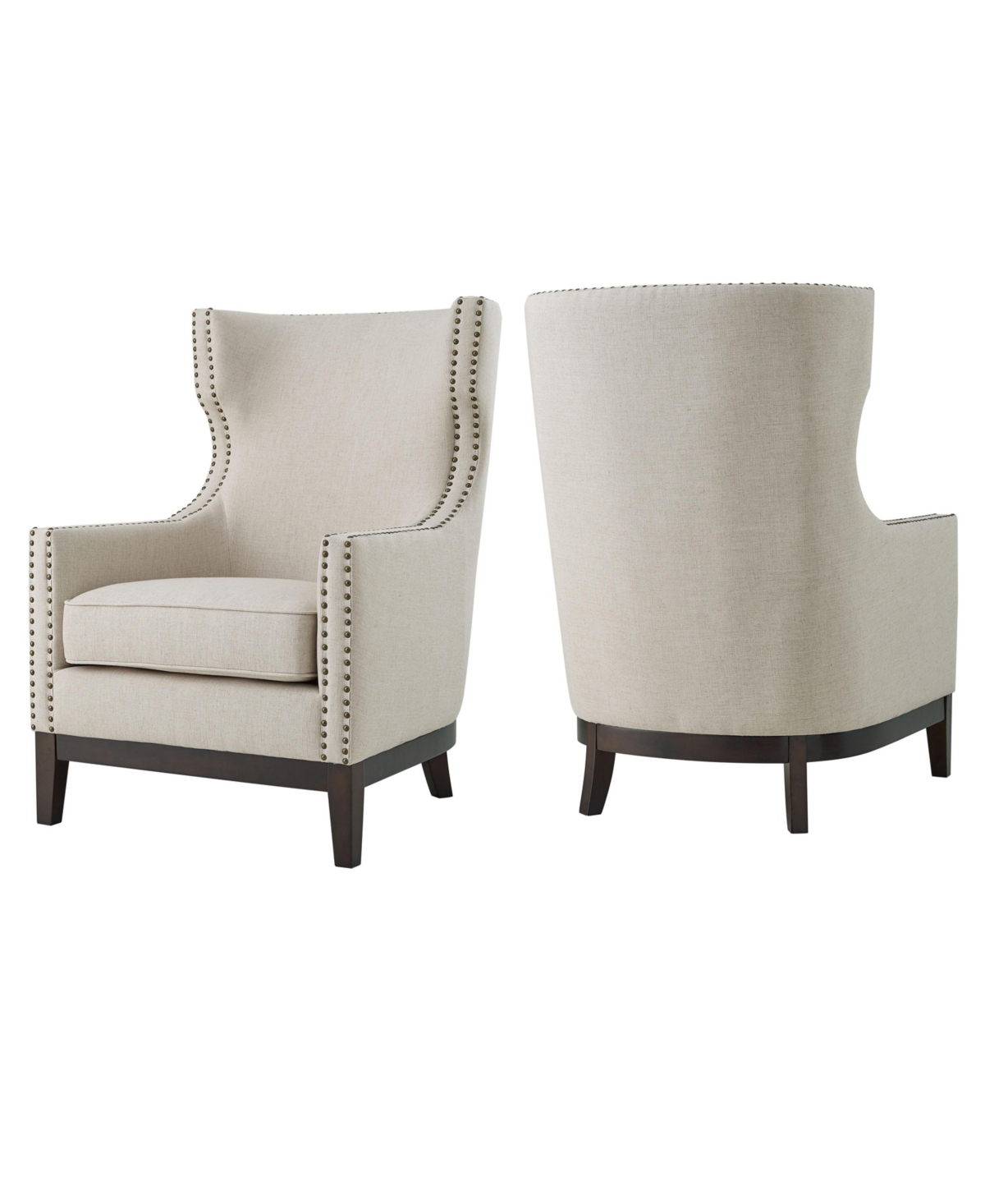 Shop Steve Silver Roswell 29" Linen Accent Chair In Light Beige