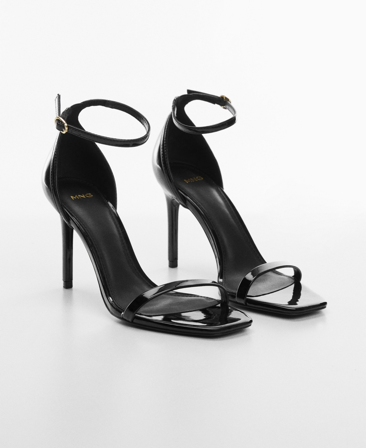 Mango Women's Patent Leather-effect Strap Sandals In Black