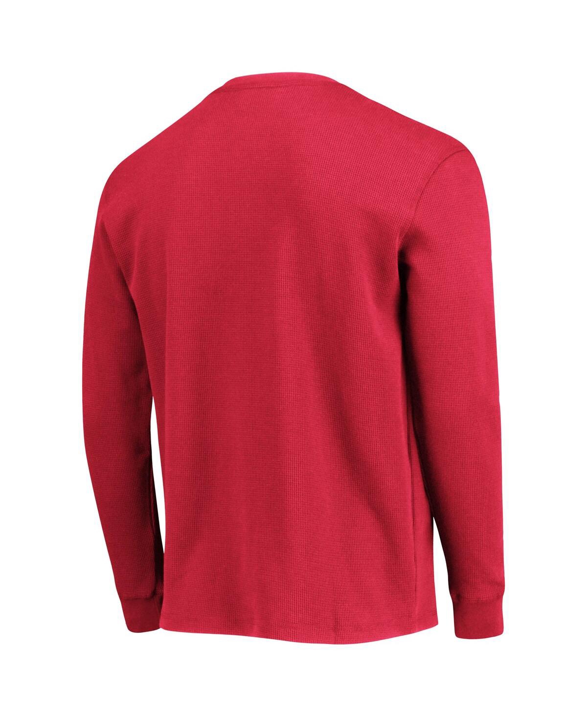 Shop Dunbrooke Men's  Scarlet San Francisco 49ers Logo Maverick Thermal Henley Long Sleeve T-shirt