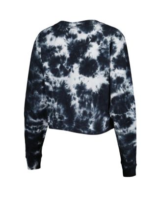 Women's Black Brooklyn Nets Tie Dye Cropped Long Sleeve T-shirt