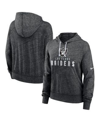 Women's Black Distressed Las Vegas Raiders Gym Vintage-Like Lightweight Hooded Top