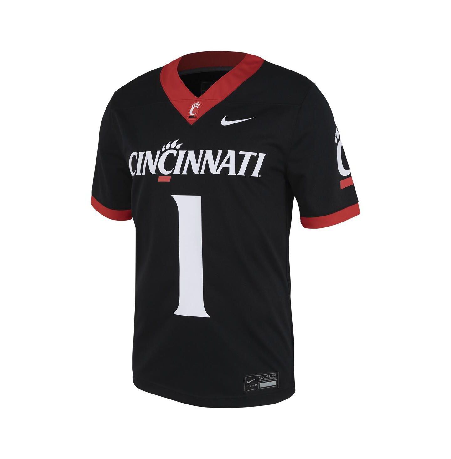 Мужской топ Nike #1 Black Cincinnati Bearcats Untouchable Football Jersey — фото 2