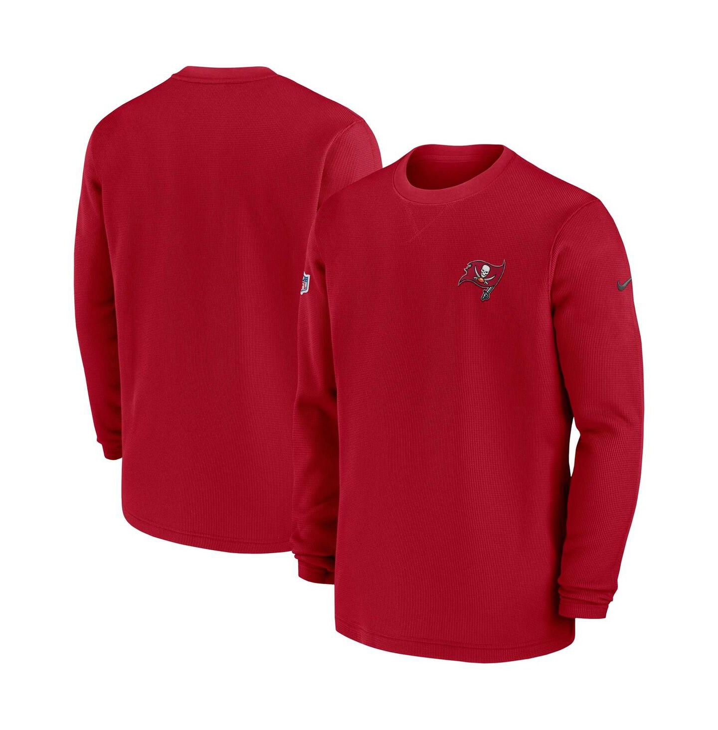 Мужская футболка Nike Red Tampa Bay Buccaneers 2023 Sideline Throwback Heavy Brushed Waffle Long Sleeve — фото 1