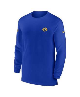 Men's Royal Los Angeles Rams Sideline Coach Performance Long Sleeve T-shirt
