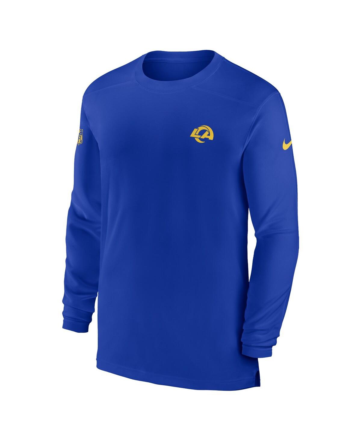 Men's NikeLos Angeles Rams Sideline Coach Performance Long Sleeve T-shirt - Royal