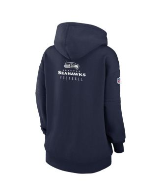 Women's College Navy Seattle Seahawks 2023 Sideline Club Fleece Pullover Hoodie