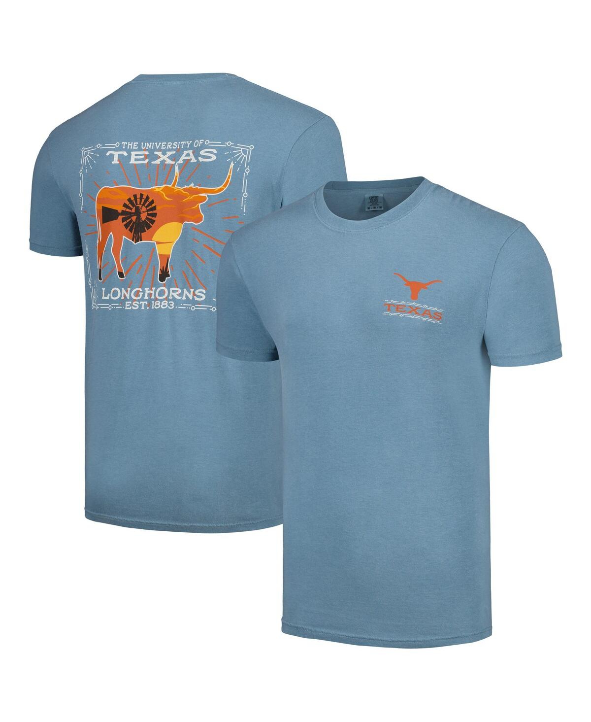 Shop Image One Men's Light Blue Texas Longhorns State Scenery  T-shirt