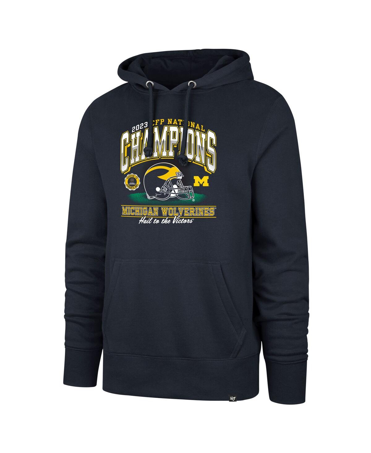 Shop 47 Brand Men's ' Navy Michigan Wolverines College Football Playoff 2023 National Champions Helmet Hea