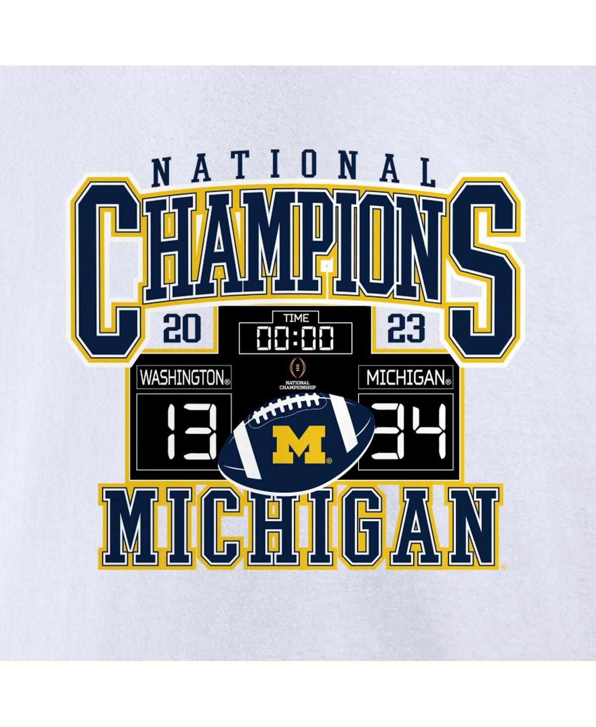 Men's FanaticsMichigan Wolverines College Football Playoff 2023 National Champions Scoreboard T-shirt - White