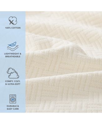 Host & Home 100% Cotton Basketweave Throw, 50" x 70"