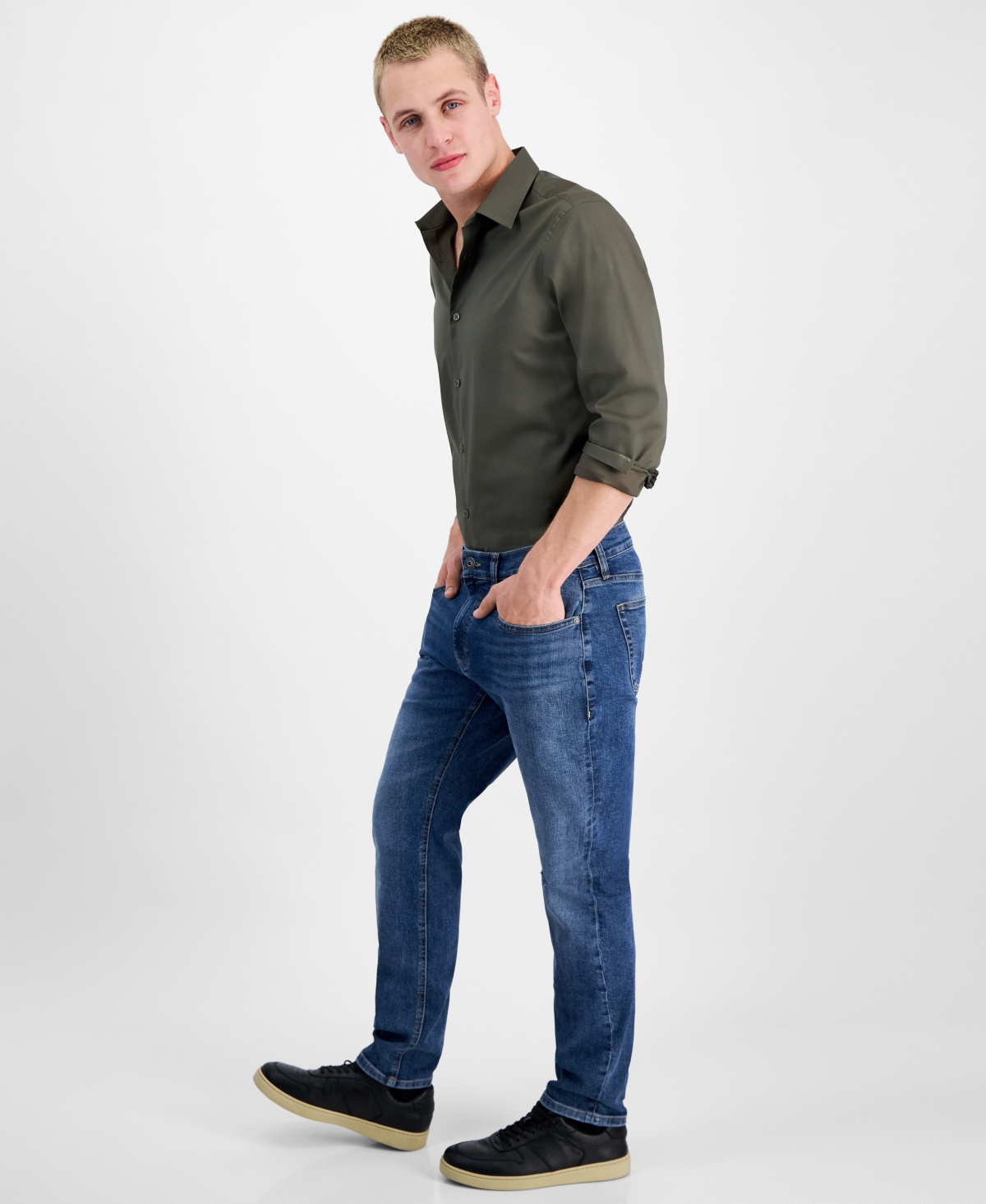 I.n.c. International Concepts Men's Athletic-Slim Fit Destroyed Jeans, Created for Macy's