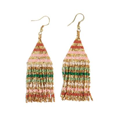 Lexie Solid Beaded Fringe Earrings