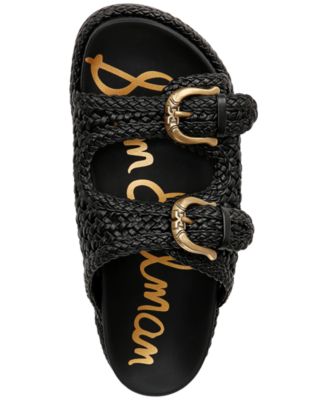 Reid Woven Double Buckle Platform Sandals