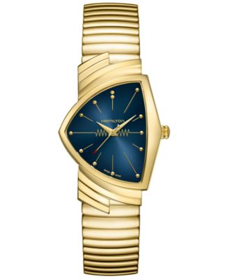 時計 HAMILTON VENTURA GOLD Hamilton Women's Swiss Ventura Gold PVD Stainless Steel Bracelet