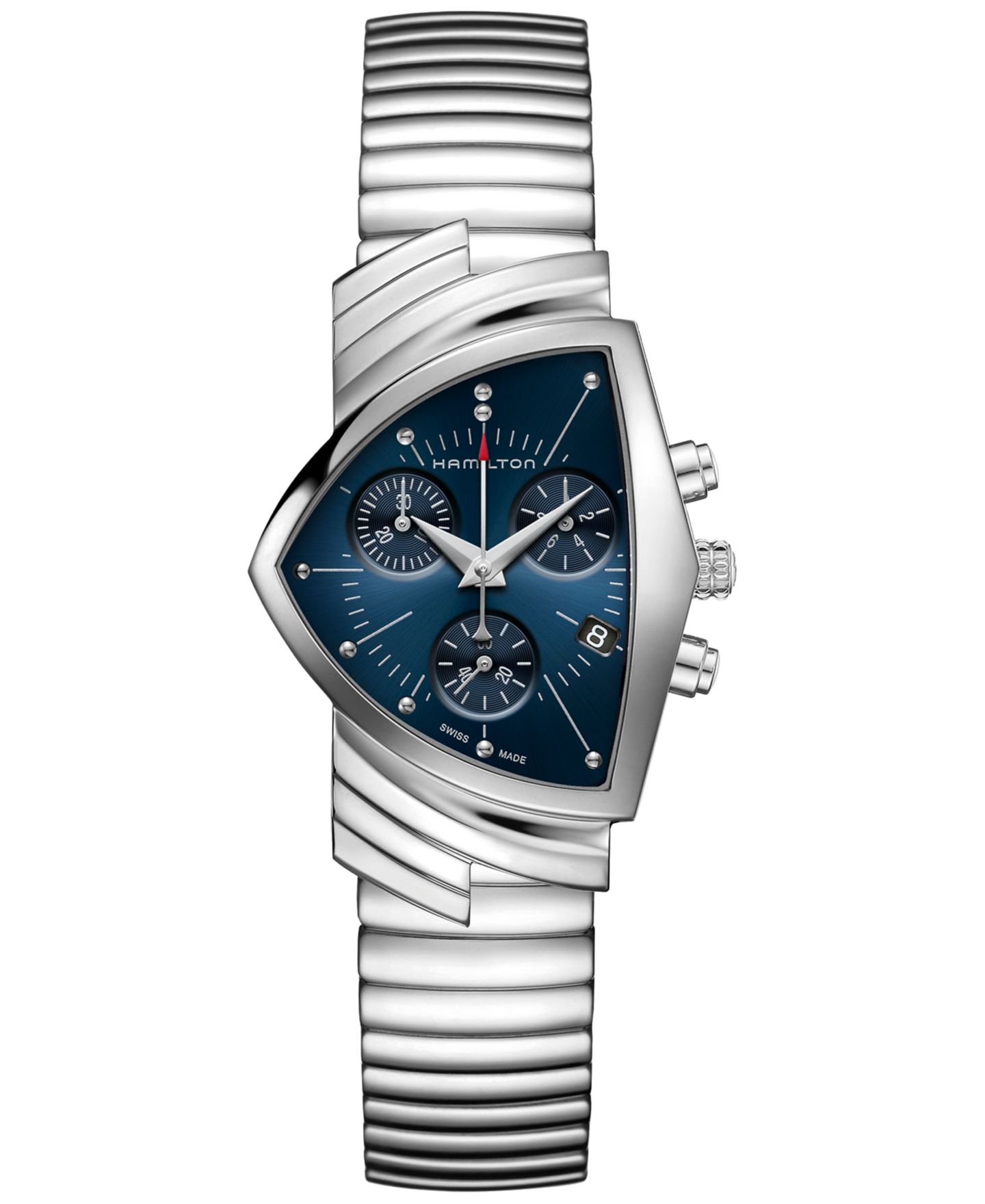 Женские часы Hamilton Swiss Chronograph Ventura Stainless Steel Bracelet Watch 32x50mm — фото 1