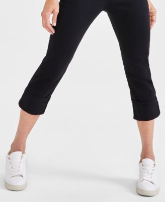 Petite High-Rise High-Cuff Capri Jeans